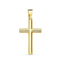 Cruz oro 18k palo liso 21mm. [AB2889]