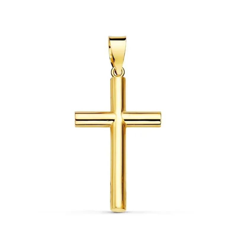 Cruz oro 18k palo liso 21mm. [AB2889]