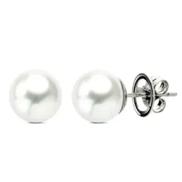 Pendientes oro blanco 18k perla astrualiana 9,50-10mm. [AB2946]
