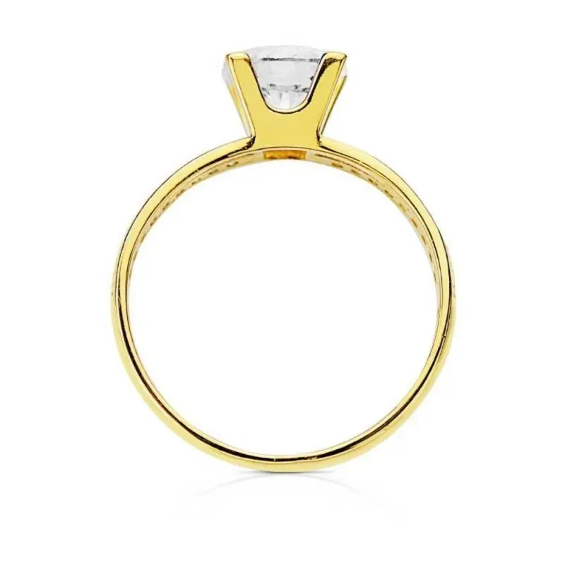 Solitario oro 18k bicolor circonita [AB3040]
