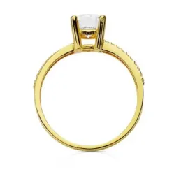 Solitario oro 18k bicolor circonita [AB3042]
