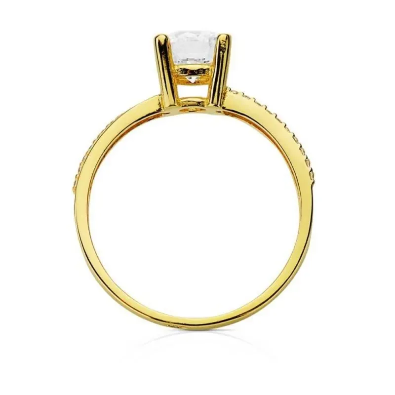 Solitario oro 18k bicolor circonita [AB3042]