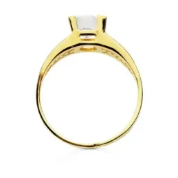 Solitario oro 18k bicolor circonita [AB3044]
