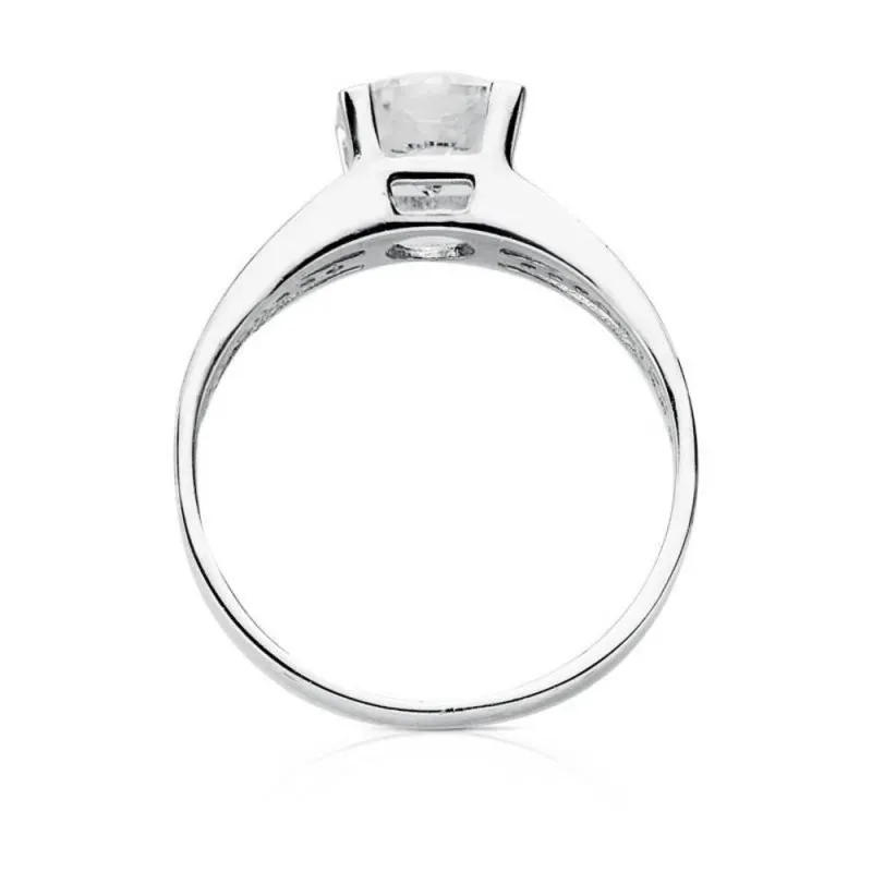 Solitario oro blanco 18k circonita [AB3045]
