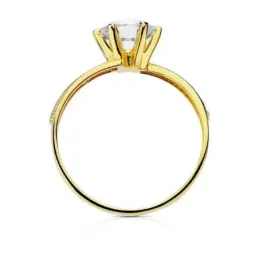 Solitario oro 18k bicolor circonita [AB3048]