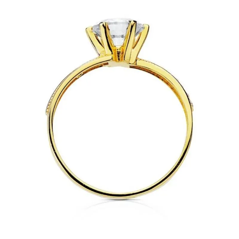 Solitario oro 18k bicolor circonita [AB3048]