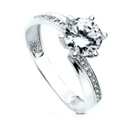 Solitario oro blanco 18k circonita [AB3049]
