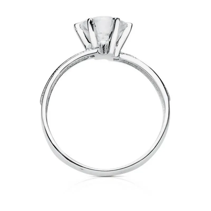 Solitario oro blanco 18k circonita [AB3049]