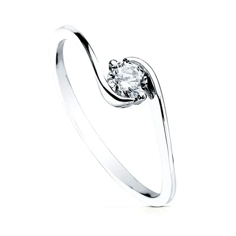 Solitario oro blanco 18k circonita [AB3052]