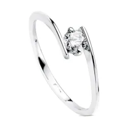 Solitario oro blanco 18k circonita [AB3054]