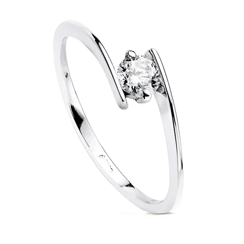 Solitario oro blanco 18k circonita [AB3054]