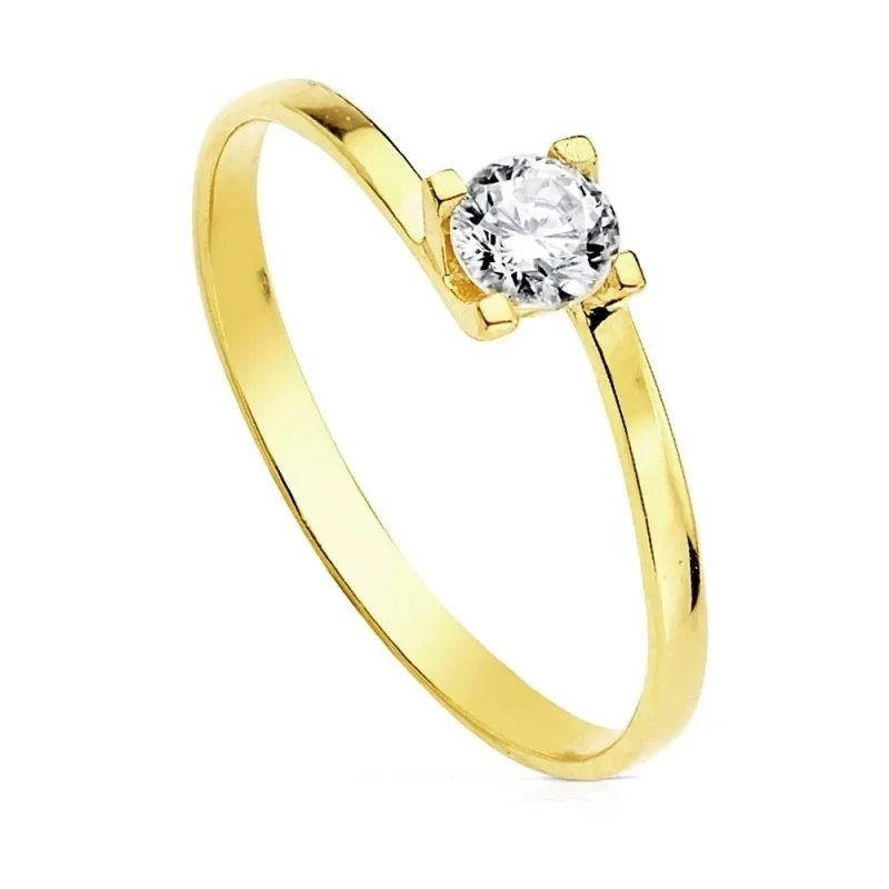 Solitario oro 18k circonita [AB3055]