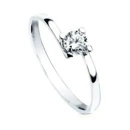Solitario oro blanco 18k circonita [AB3056]