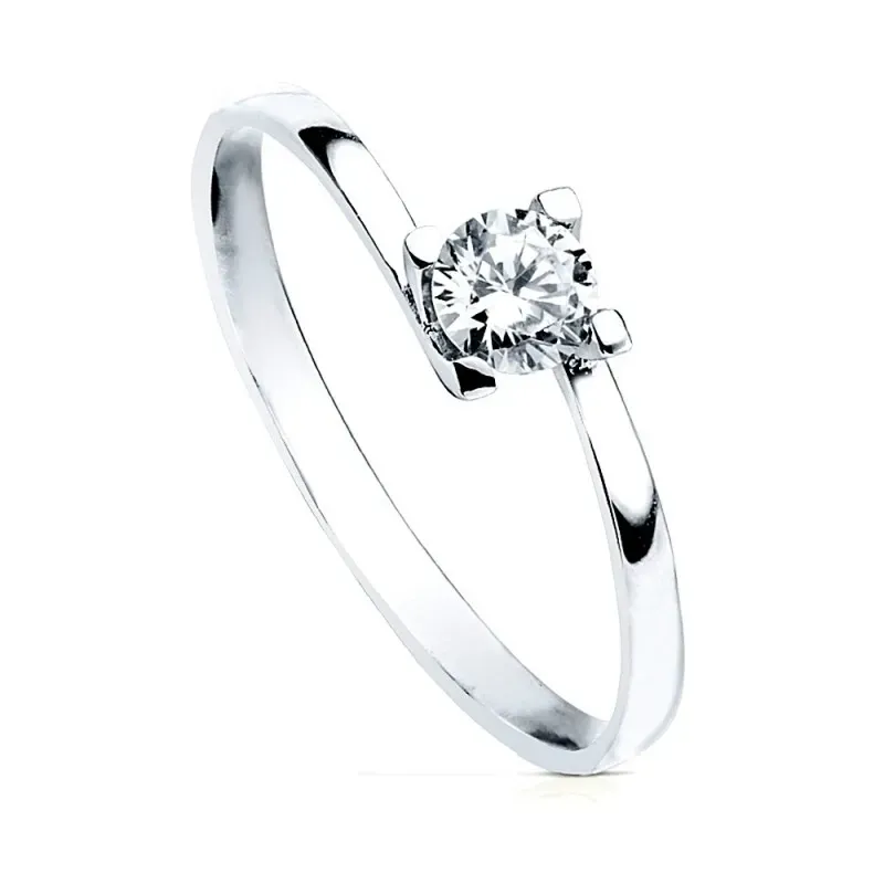 Solitario oro blanco 18k circonita [AB3056]