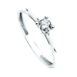 Solitario oro blanco 18k circonita [AB3058]