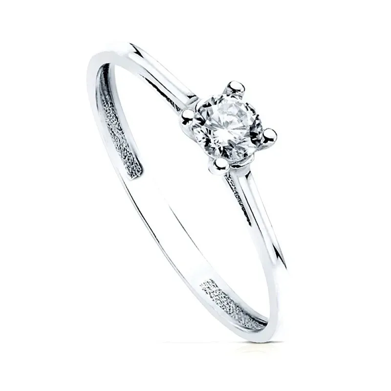 Solitario oro blanco 18k circonita [AB3058]