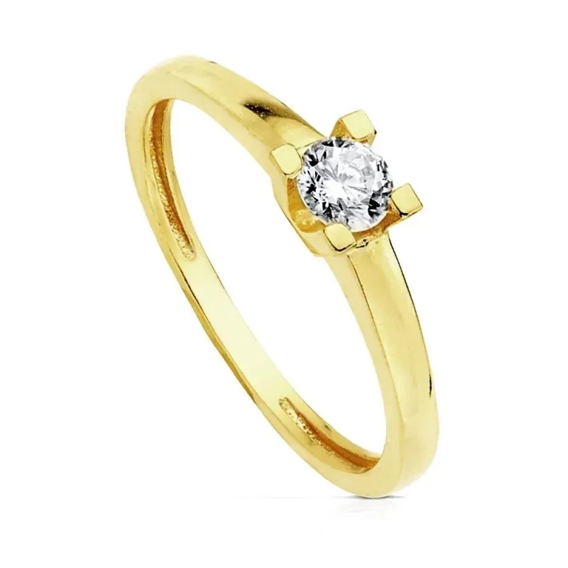 Solitario oro 18k circonita [AB3059]