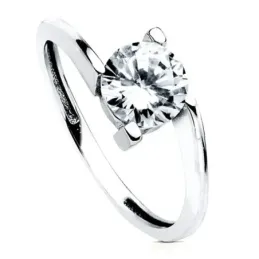 Solitario oro blanco 18k circonita [AB3064]