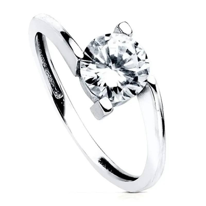 Solitario oro blanco 18k circonita [AB3064]