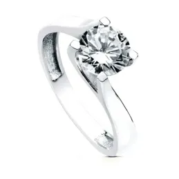 Solitario oro blanco 18k circonita [AB3066]