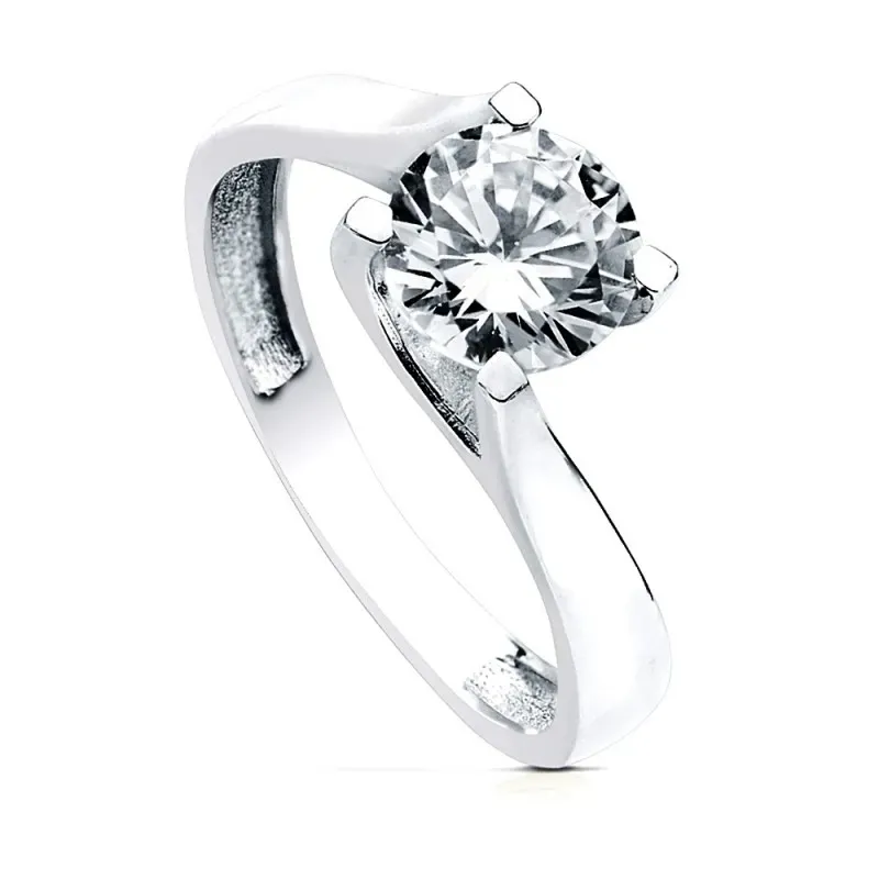 Solitario oro blanco 18k circonita [AB3066]