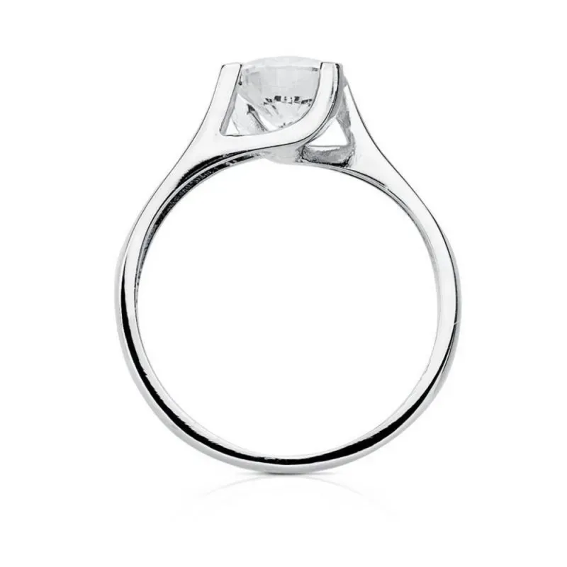Solitario oro blanco 18k circonita [AB3066]