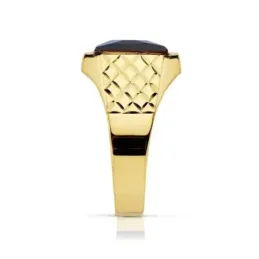 Sello oro 18k caballero zafiro cuadrado 9mm. [AB3071]