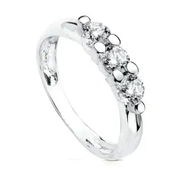 Solitario oro blanco 18k 3 circonitas [AB3076]