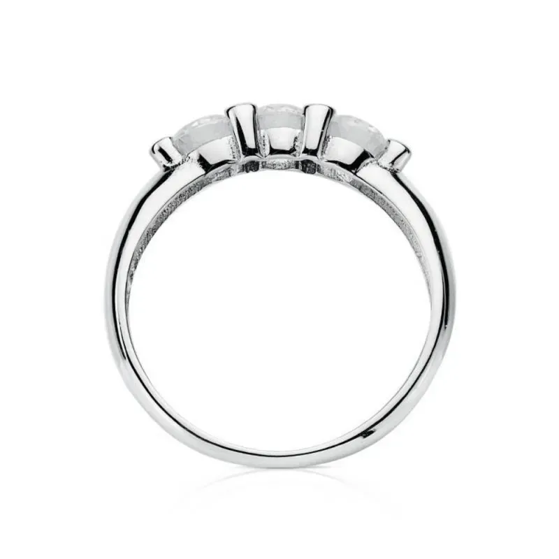 Solitario oro blanco 18k 3 circonitas [AB3076]