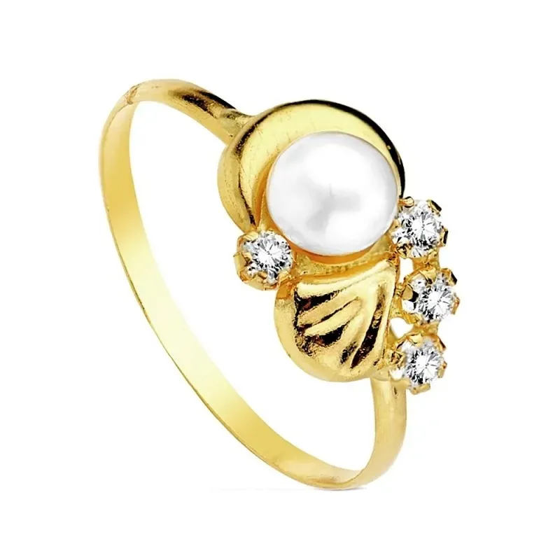 Sortija oro 18k perla multipiedra [AB3106]