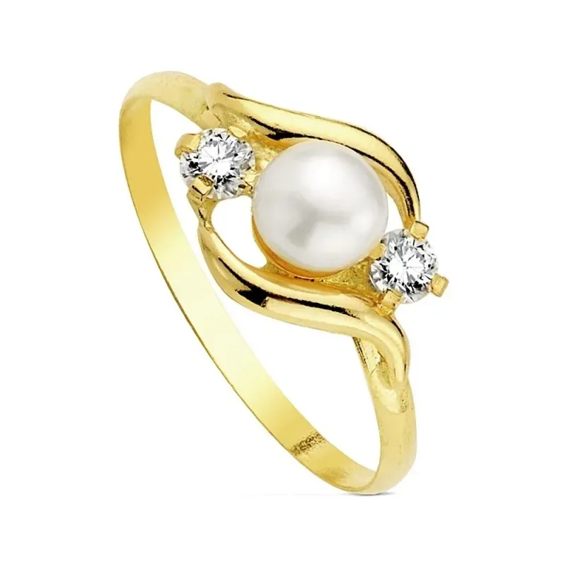 Sortija oro 18k perla multipiedra [AB3110]