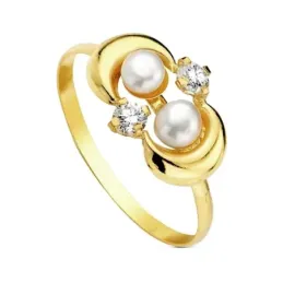 Sortija oro 18k perla multipiedra [AB3116]