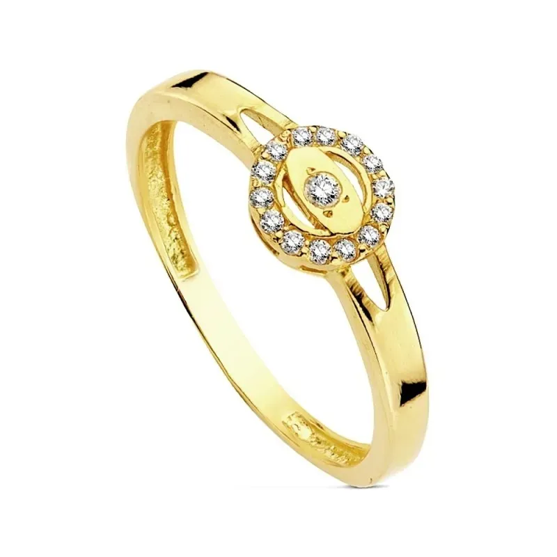 Sortija oro 18k multipiedra [AB3121]