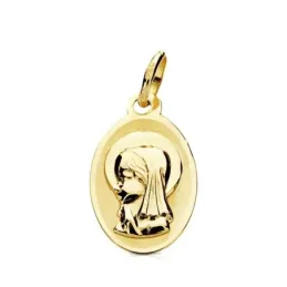Medalla oro 9k óvalo Virgen Niña 17mm.  [AB3224]