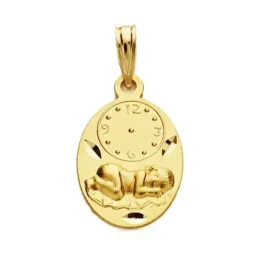 Medalla oro 9k óvalo bebé bajo reloj 19mm. 1,10gr. [AB3279]