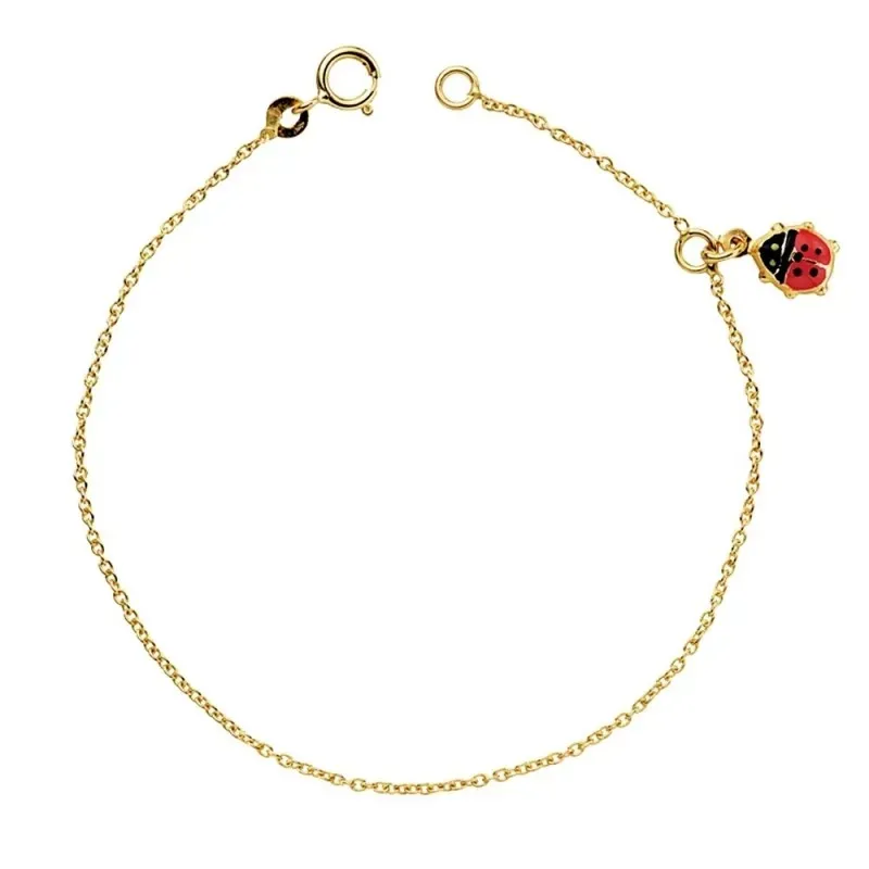 Pulsera oro 18k mariquita esmaltada exterior 14cm. 0,85gr. [AB3404]