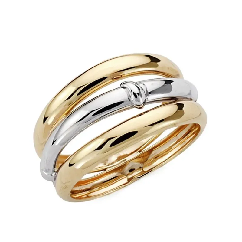 Sortija oro 9k bicolor bandas [AB3662]