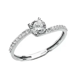 Solitario oro blanco 18k circonitas 5mm. [AB3697]