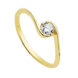 Solitario oro amarillo 18k circonita 4mm. [AB3698]