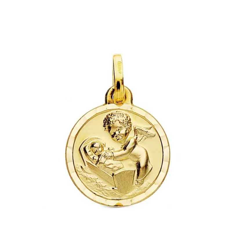 Medalla oro 18k Ángel de la Guarda 15mm. [AB3761]