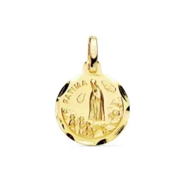 Medalla oro 18k escapulario Virgen Caridad Cobre 14mm. [AB3809]