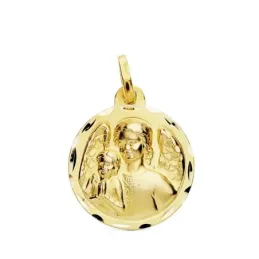 Medalla oro 18k escapulario Ángel de la Guarda 18mm. [AB3814]