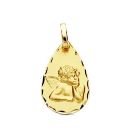 Colgante oro 9k lágrima angelito 19mm. [AB3255GR]