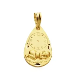 Medalla oro 9k óvalo bebé bajo reloj 19mm. [AB3278GR]