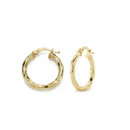 Pendientes oro 18k aros huecos cuadrados 20mm. [AB4597]