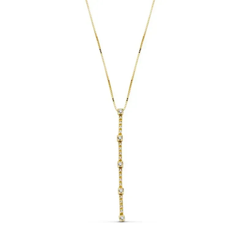 Gargantilla oro 18k circonitas 45cm. [AB4609]