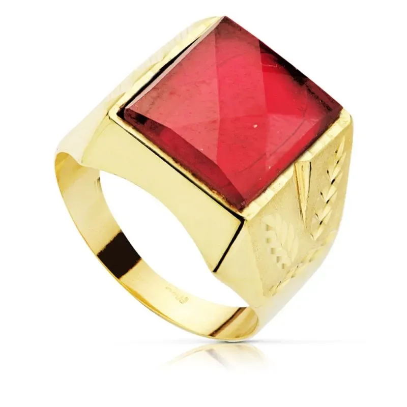 Sello oro 18k caballero espinela tallada [AB4623]