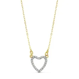 Colgante gargantilla oro 18k corazón calado 10mm. 42cm. [AB4661]