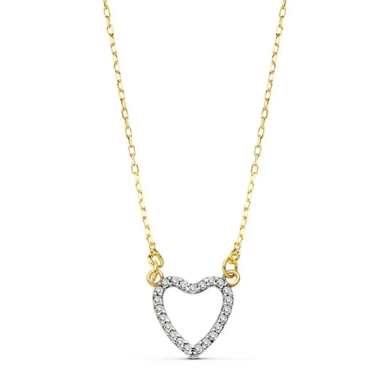 Colgante gargantilla oro 18k corazón calado 10mm. 42cm. [AB4661]