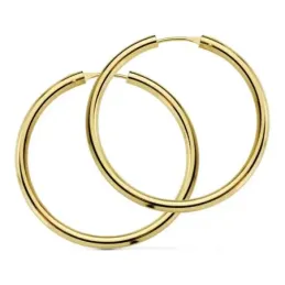 Pendientes oro 18k aros lisos ligeros 20mm. [AB4680]